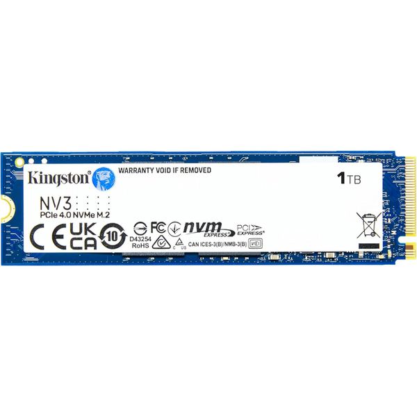 SSD Kingston NV3, 1 TB, M.2 2280, PCIe 4.0 x4, NVMe, Leitura: 6000 MB/s, Gravação: 4000 MB/s, Azul