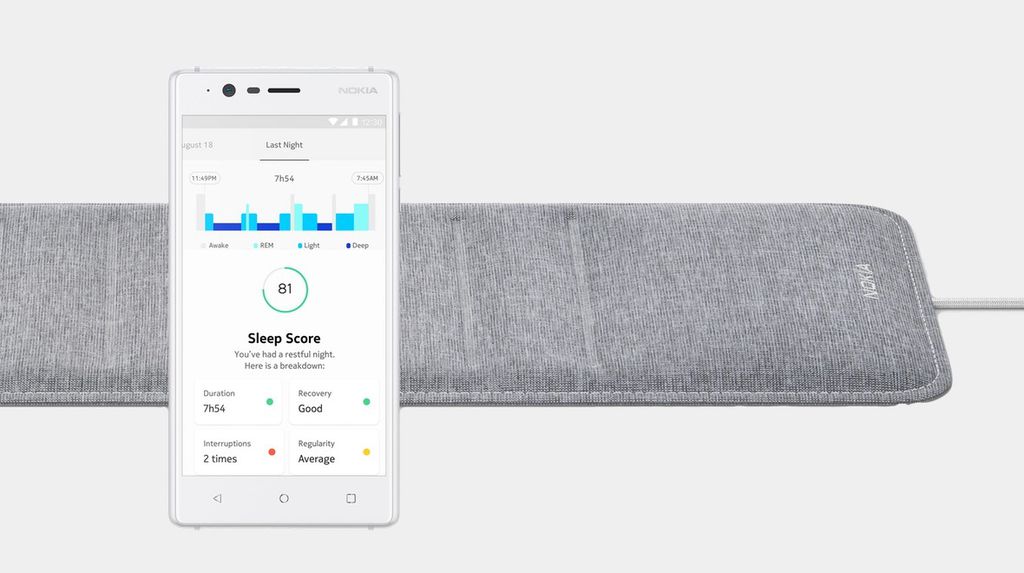 O Nokia Sleep se conecta via Wi-Fi e monitora o sono do usuário