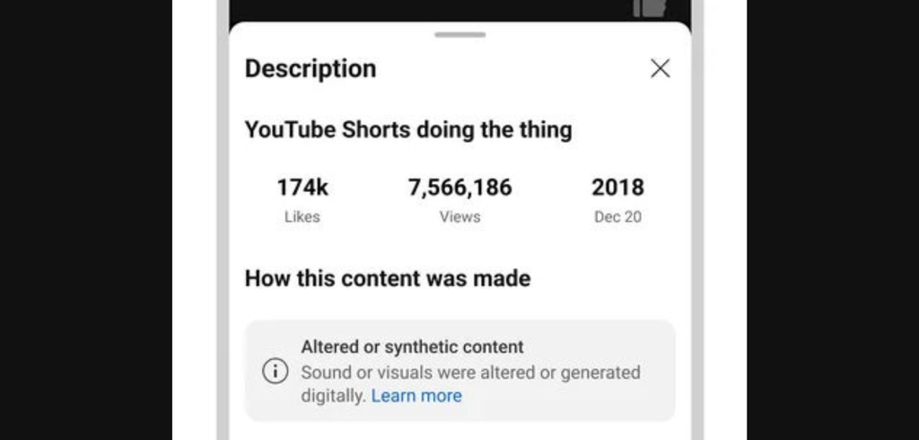 Conteúdos com deepfakes no YouTube ganharão rótulos sinalizando uso de IA no conteúdo (Imagem: Divulgação/YouTube)