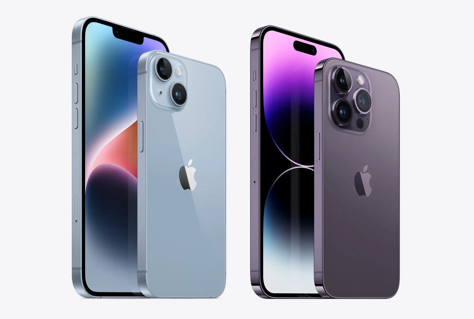iPhone 14 chega em quatro modelos e dois tamanhos com grandes mudanças entre a dupla comum e a dupla premium (Imagem: Reprodução/Apple)