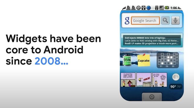 Widgets estão no núcleo do Android desde 2008 (Imagem: Reprodução/Google)