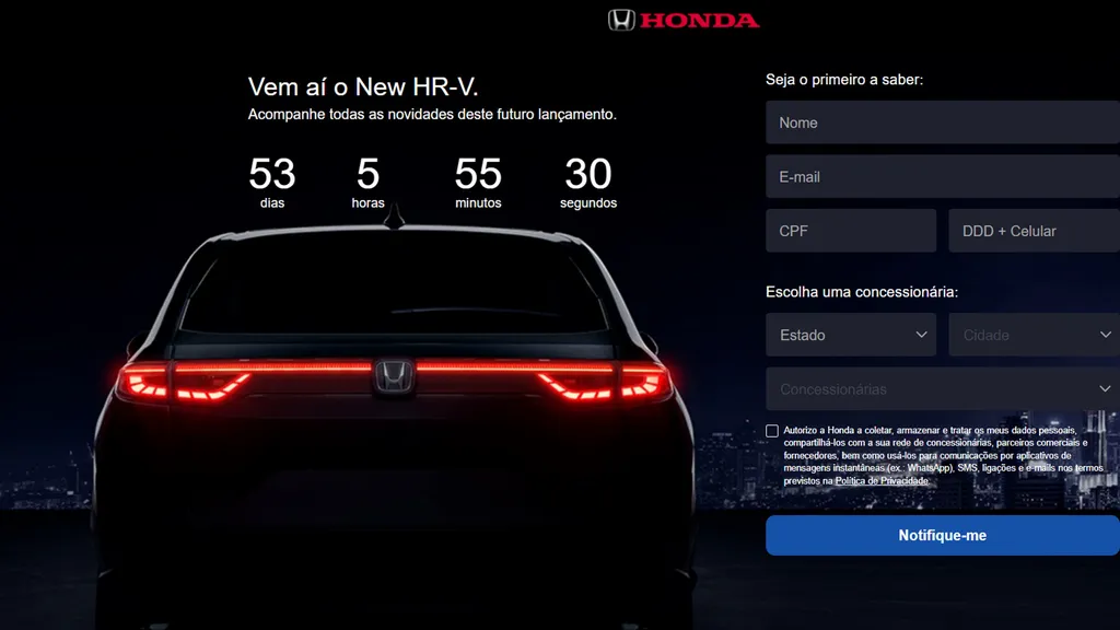 Honda HR-V terá nova geração lançada no Brasil em menos de dois meses (Imagem: Divulgação/Honda)