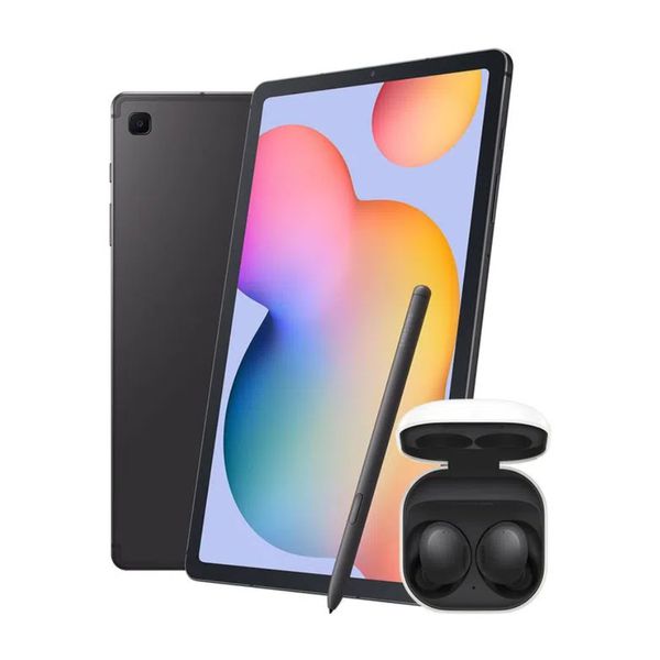 [SAMSUNG ESTUDANTES] Kit Galaxy Tab S6 Lite 64GB Cinza & Galaxy Buds2