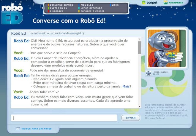 captura de tela do robo ed