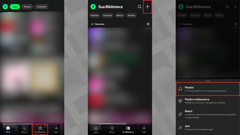 Como criar playlists sem o atalho (Imagem: Captura de tela/Bruno De Blasi/Canaltech)