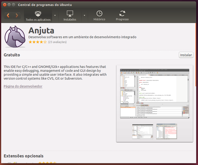 Central de Programas do Ubuntu