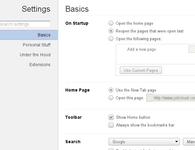 Google Chrome Settings Google Chrome Settings