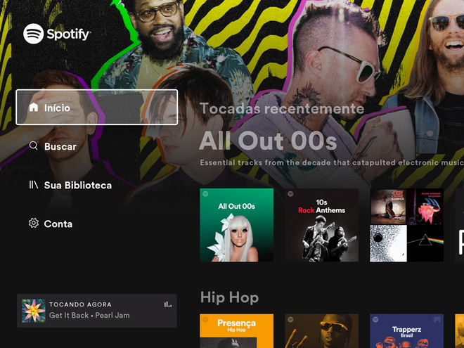 Página principal do Spotify (Imagem: André Magalhães/Captura de tela)