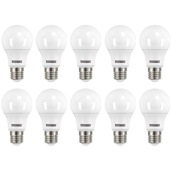 Kit Lâmpada de LED Bulbo Taschibra E27 Branca - 12W 6500K TKL 80 10 Unidades