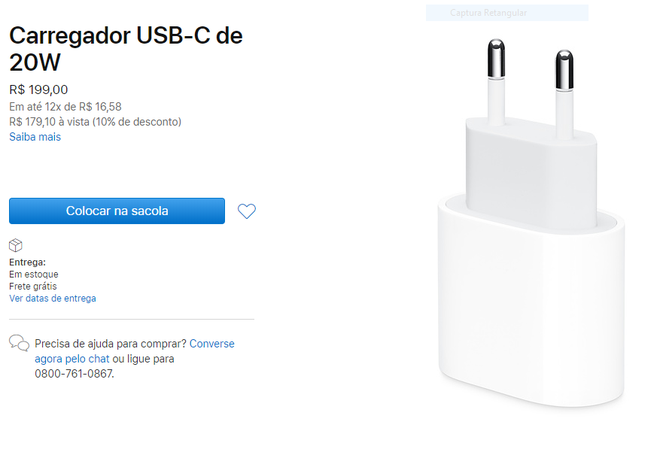 À vista, preço cobrado é de R$ 179,10 (Imagem: reprodução/Apple)
