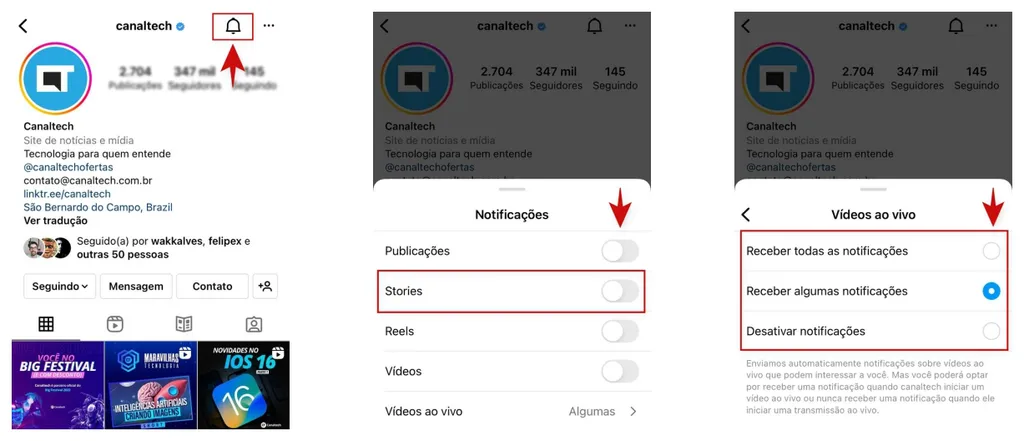 Para ativar notificação de Stories no Instagram, é essencial que o app tenha acesso a essa opção nos ajustes do celular (Captura: Kris Gaiato)