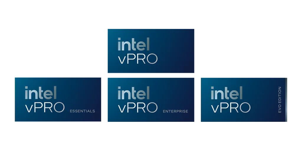 A plataforma Intel vPro também será renovada, ganhando etiquetas para as categorias vPro Essentials e vPro Enterprise (Imagem: Divulgação/Intel)
