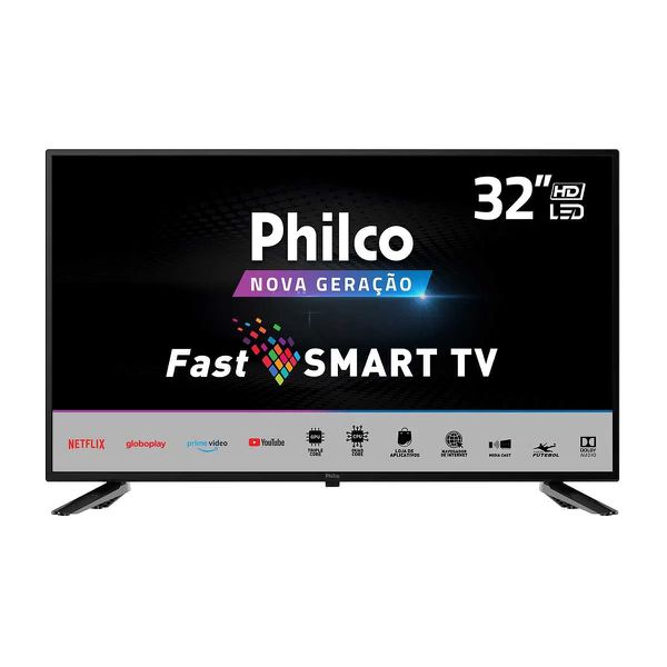 Smart TV LED 32" Philco PTV32N5SE10H HD WIFI, Processador Quad core, Midia Cast, Controle REMOTO com botão Netflix e Globoplay