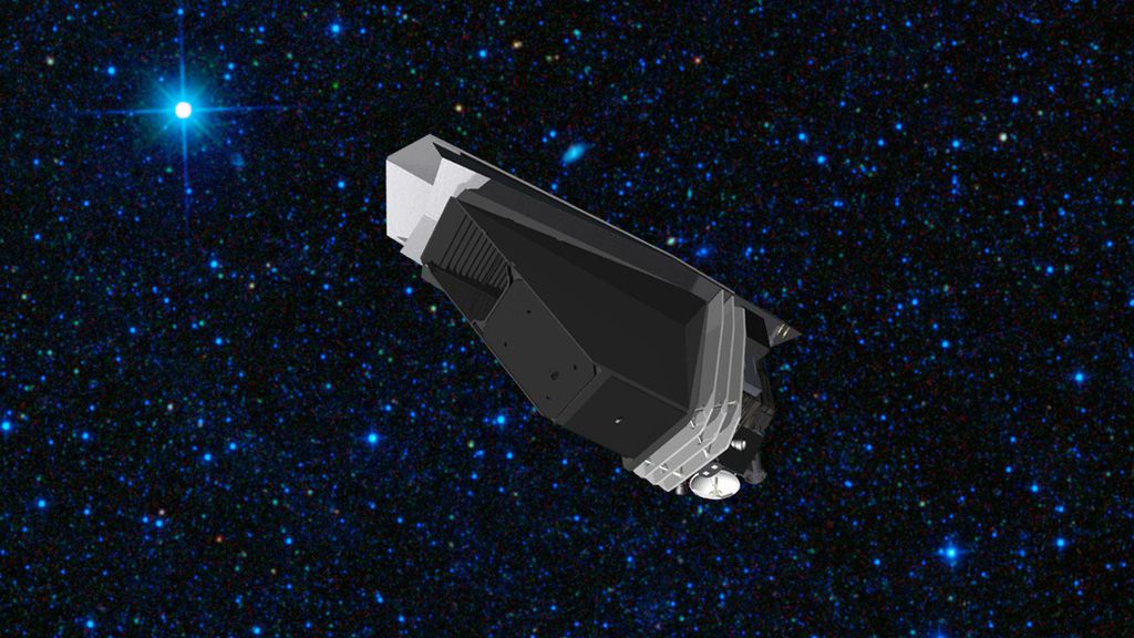 Conceito artístico da missão Neo Surveyor, que substituirá a missão NEOWISE (Imagem: Reprodução/NASA/JPL-Caltech/The Planetary Society)