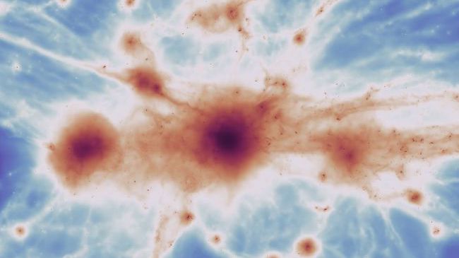 Simulação de uma teia cósmica (Imagem: Reprodução/Joshua Borrow using C-EAGLE)