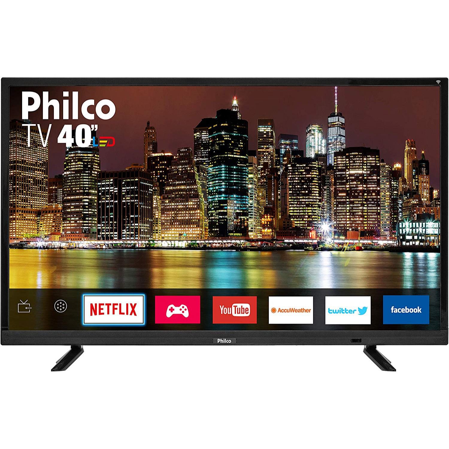 Smart Tv Led 40 Philco Ptv40e21dswn Full Hd Com Conversor Digital 2 Hdmi 2 Usb Wi Fi Netflix 5710