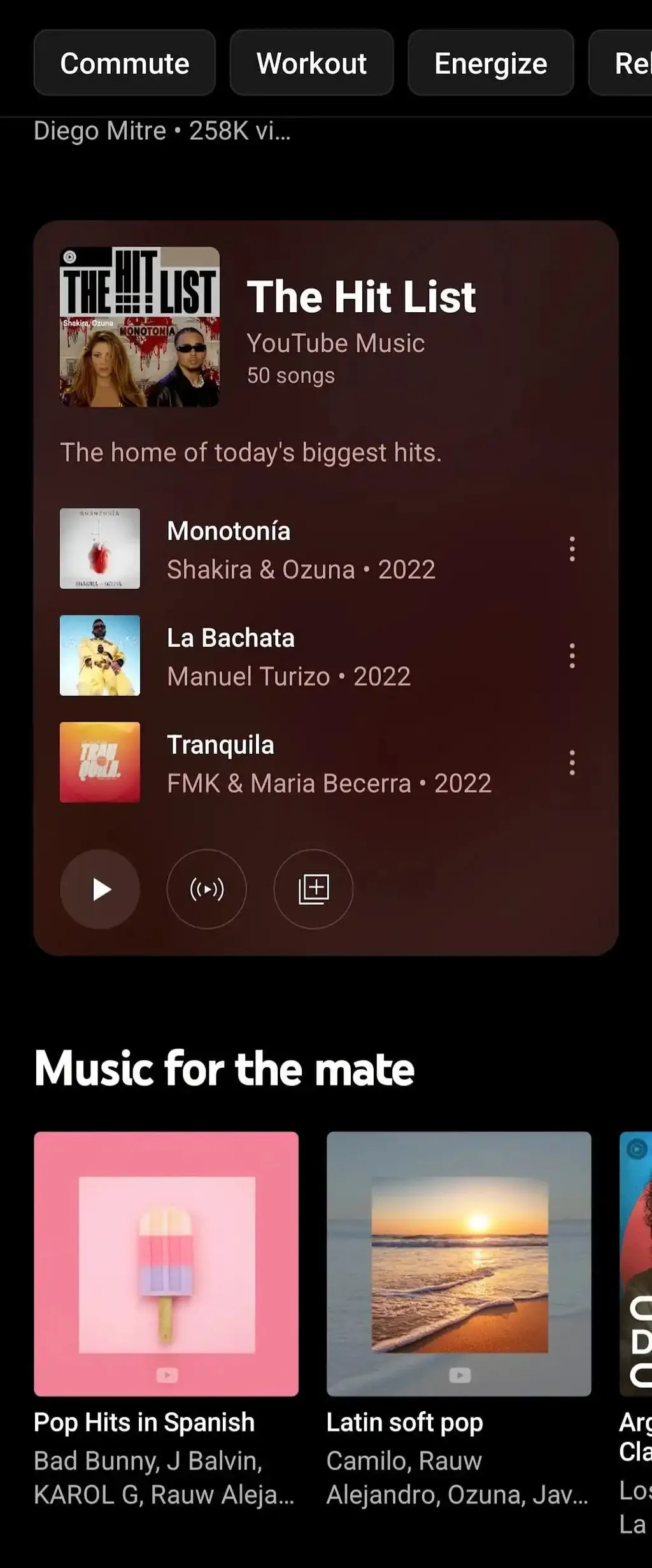 YouTube Music terá um cartão com playlists recomendadas (Imagem: Reprodução/9to5Google)
