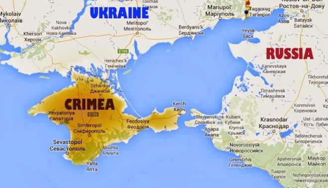 Mapa da região sul da Ucrânia conhecida como Crimeia (Imagem: ukraineinwar)