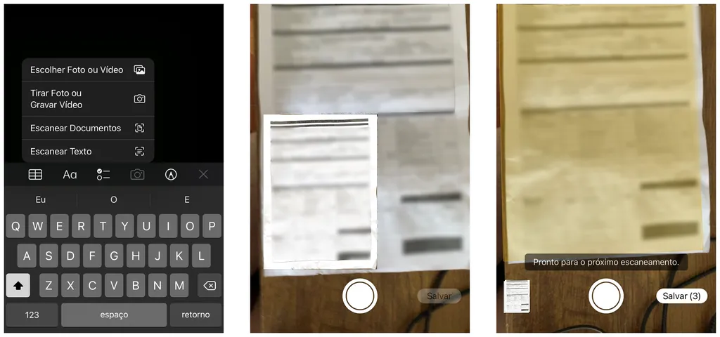 Use a câmera do iPhone para escanear documentos (Imagem: Thiago Furquim)