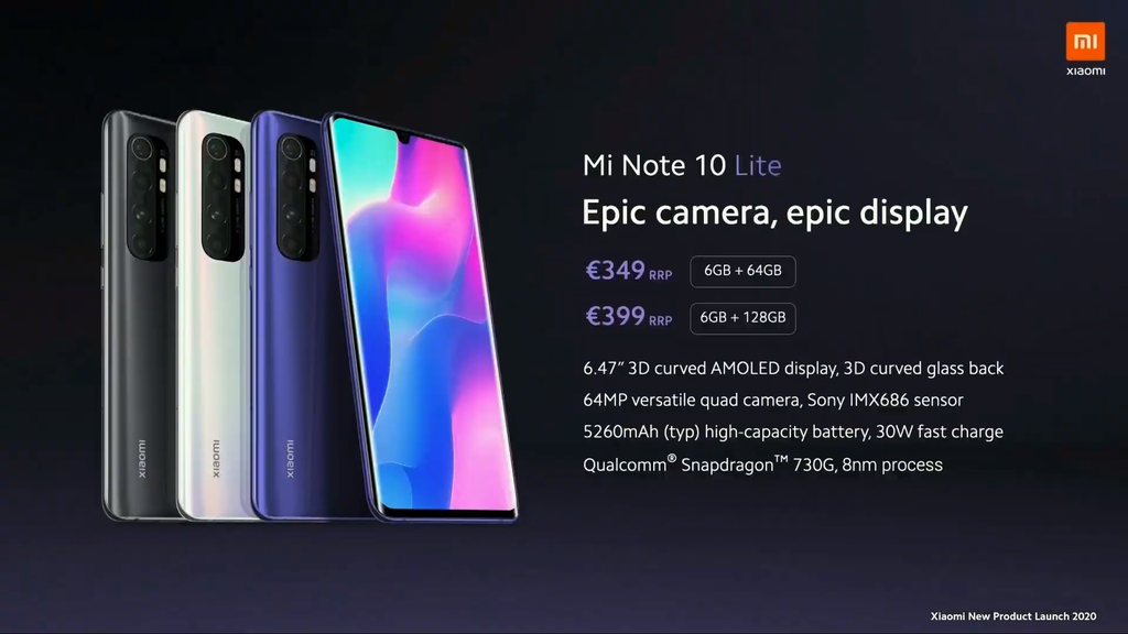 Mi Note 10 Lite oferece especificações mais interessantes que seus concorrentes diretos e preços mais amigáveis (Foto: Reprodução/Xiaomi)