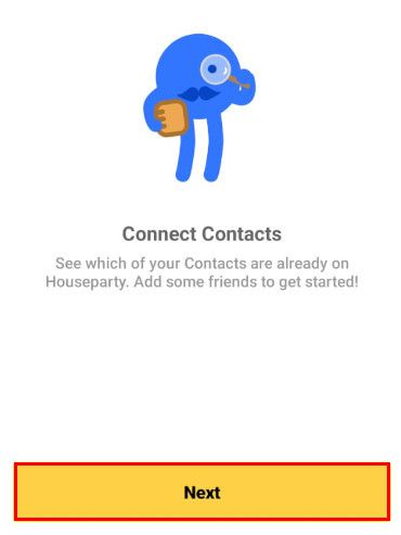 Caso você queira se conectar com os contatos do seu telefone, clique em "Next" (Captura de tela: Matheus Bigogno)