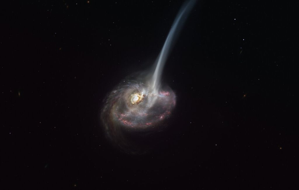 Representação artística da galáxia ID2299 (Imagem: Reprodução/ESO/M. Kornmesser)