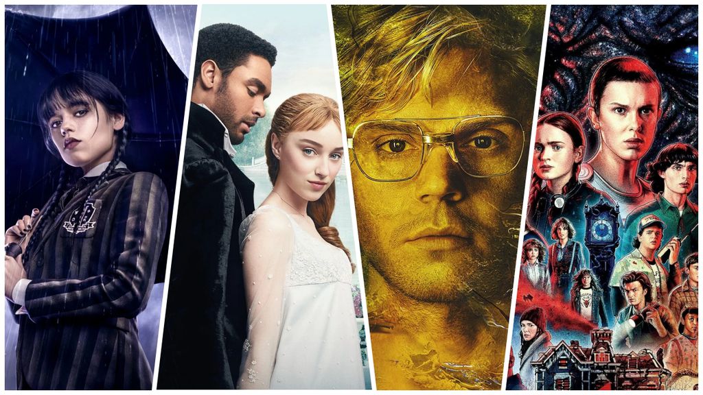 Wandinha, Bridgerton, Dahmer e Stranger Things aparecem entre as séries mais vistas da plataforma de streaming (Imagem: Divulgação/Netflix)