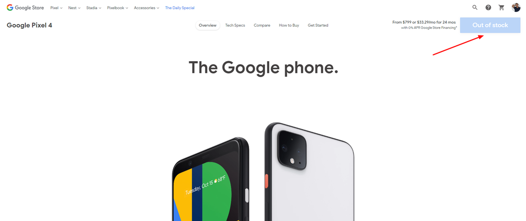Smartphone não aparece mais disponível na Google Store dos Estados Unidos (Foto: Diego Sousa/Canaltech)