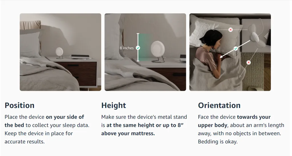 Produto usa sensores de alta precisão para determinar qualidade do sono (Imagem: Captura de tela/Amazon)