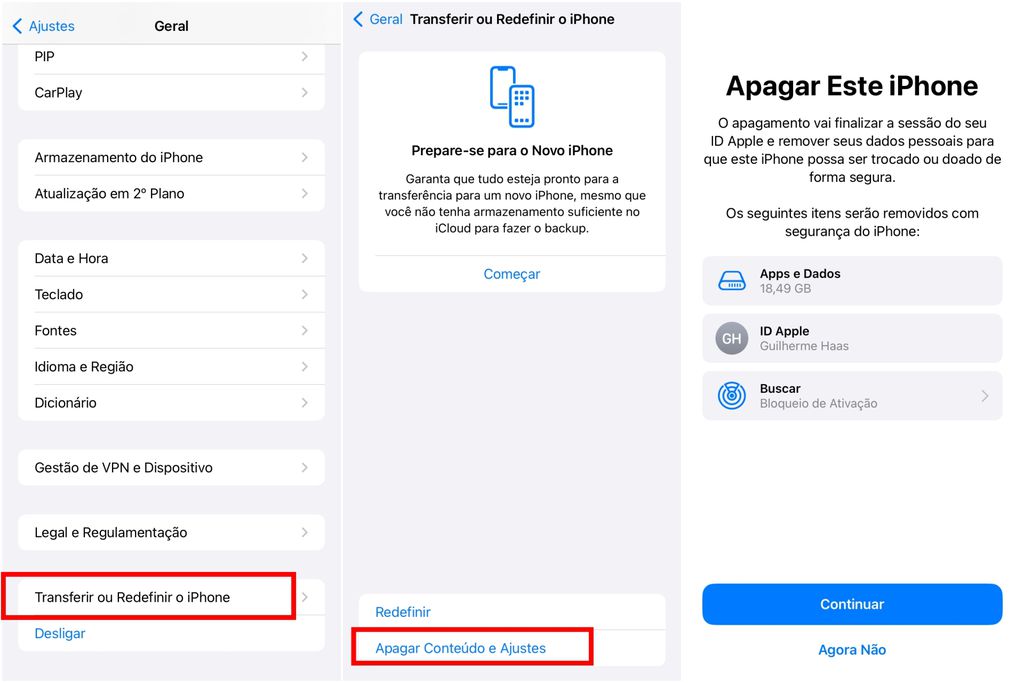 Como restaurar dados do backup no iPhone (Imagem: Captura de tela/Guilherme Haas/Canaltech)