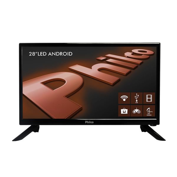 Smart TV Android LED 28" Philco PH28N91DSGWA HD 2 HDMI 2 USB Preta com Conversor Digital Integrado [Cupom]