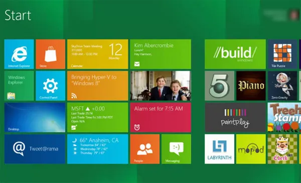 O Windows 8 e 8.1 inovaram com os quadrados, voltados para interface sensível ao toque, mas que não agradou muita gente (Imagem: Reprodução/Microsoft)