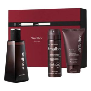 PARCELADO | Presente Malbec Masculino O Boticário 3 Itens: Colônia 50ml + Desodorante Antitranspirante Aerosol 31g + Shower Gel 2 em 1, 75g | CUPOM