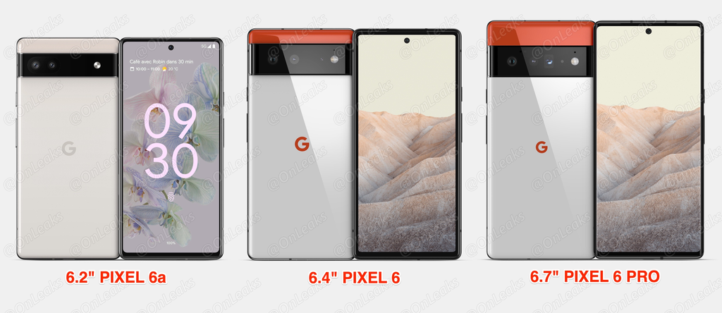 Pixel 6a em comparação com Pixel 6 e Pixel 6 Pro (Imagem: Reprodução/Steve Hemmerstoffer)