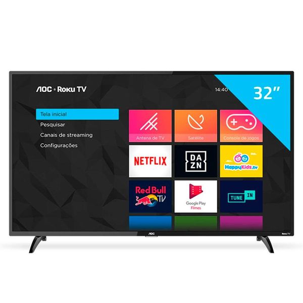 Smart TV AOC 32 Polegadas LED HD, 3 HDMI, 1 USB, Wi-Fi, Netflix e Youtube - 32S5195/78 [CUPOM]