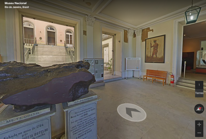 A plataforma do Google permite que o visitante navegue pelas instalações do Museu Nacional (Imagem: Captura de Tela/Google Arts & Culture)