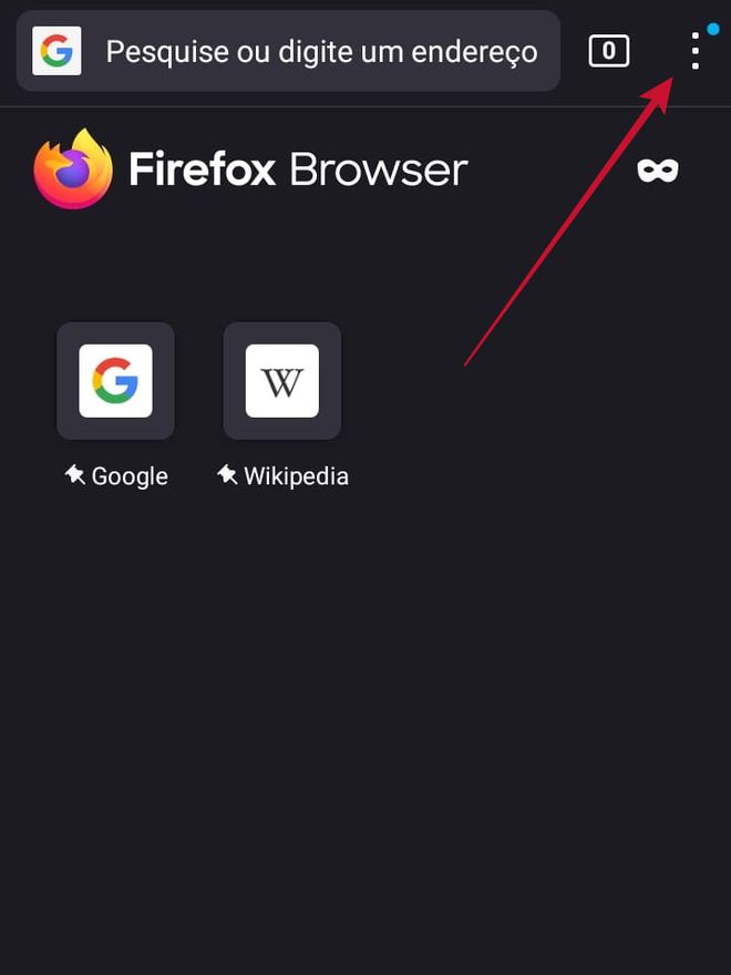 Acesse o Firefox e clique no menu (Imagem: Guadalupe Carniel/Captura de tela)