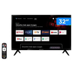 Smart TV 32” HD D-LED Rig Vizzion BR32D1SA - IPS Wi-Fi 2 USB 2 HDMI [CUPOM EXCLUSIVO]