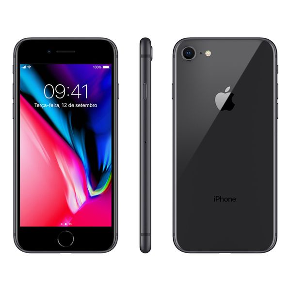 iPhone 8 64GB Cinza Espacial Tela 4.7" IOS 4G Câmera 12MP - Apple [APP + CUPOM]