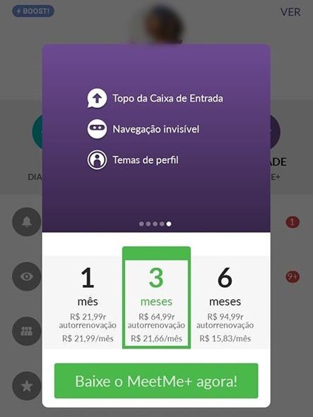 MeetMe+: versão paga do aplicativo conta com ferramentas exclusivas (Captura de tela: Ariane Velasco)
