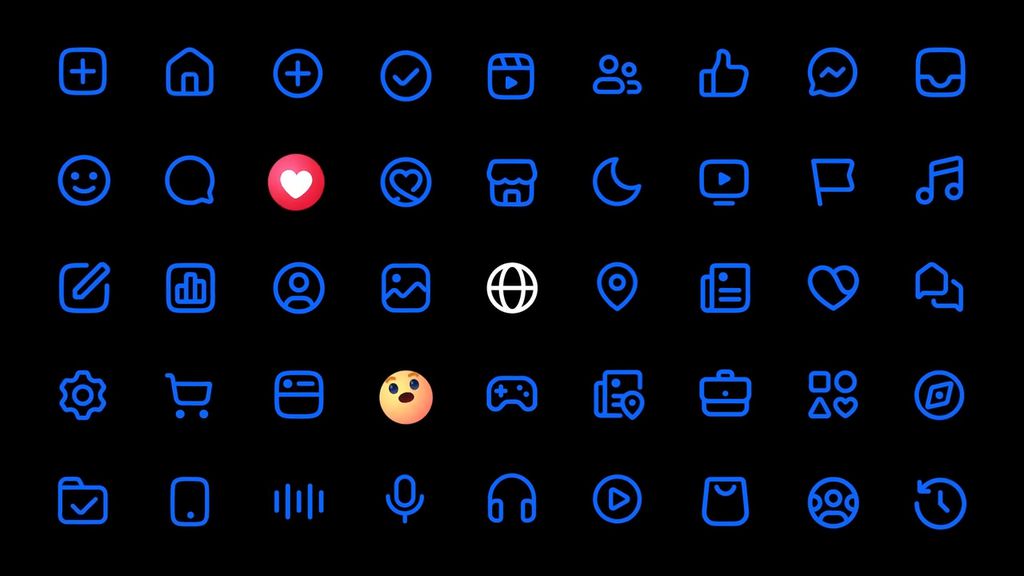 Novas versões dos ícones e dos emojis de reações (Imagem: Reprodução/Meta)