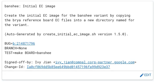 Imagem de uma das citações a “banshee” nos códigos do Chromium Gerrit (Imagem: Reprodução/Chrome Unboxed)