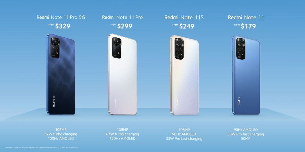 Com especificações variadas e preços baixos, linha Redmi Note 11 é anunciada (Imagem: Reprodução/Xiaomi)