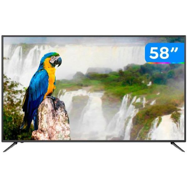 Smart TV 4K HQLED 58” JVC LT-58MB708 Android - Wi-Fi Bluetooth HDR 4 HDMI 3 USB [CUPOM]