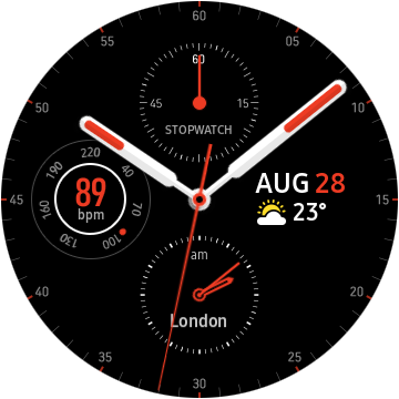 Mostradores vazados do Galaxy Watch 3