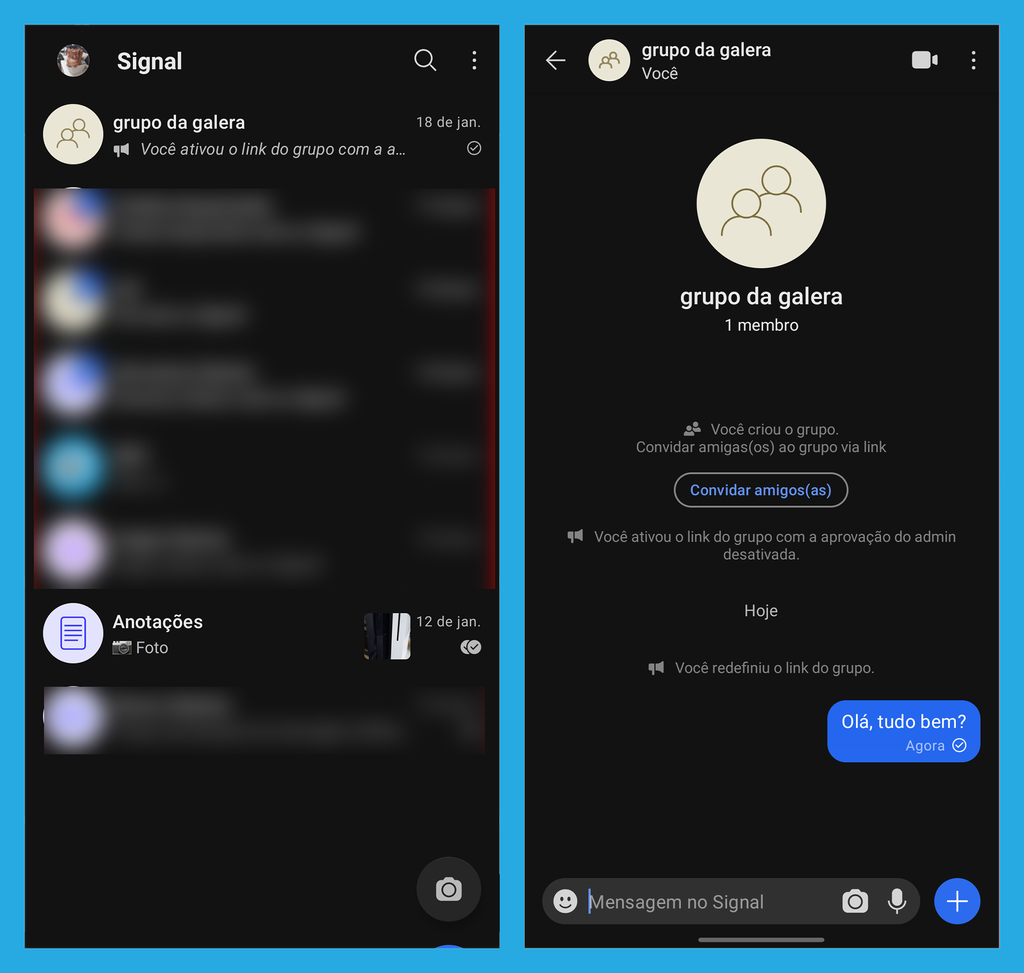 Signal é uma alternativa ao WhatsApp (Imagem: André Magalhães/Captura de tela)