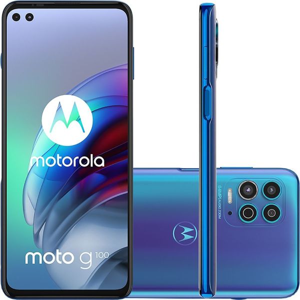 Smartphone Motorola G100 256GB 5G Wi-Fi Tela 6.7'' Dual Chip 12GB RAM Câmera Tripla + Selfie 16MP + 8MP - Luminous Ocean [APP + CUPOM + CASHBACK]