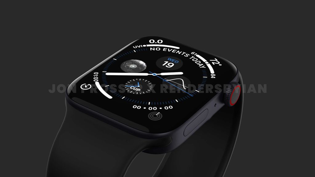 Vazamentos recorrentes apontavam novo design quadrado para o Apple Watch Series 7, que não se concretizaram (Imagem: Reprodução/Jon Prosser)