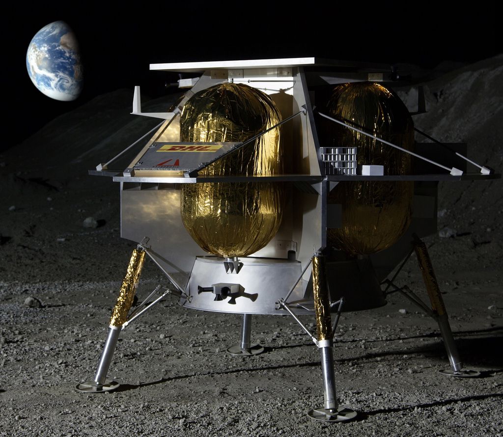 Conceito da proposta de módulo lunar da Astrobotic (Imagem: NASA/Astrobotic)
