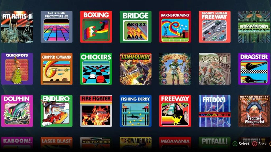 Imagem dos jogos retrô no Xbox